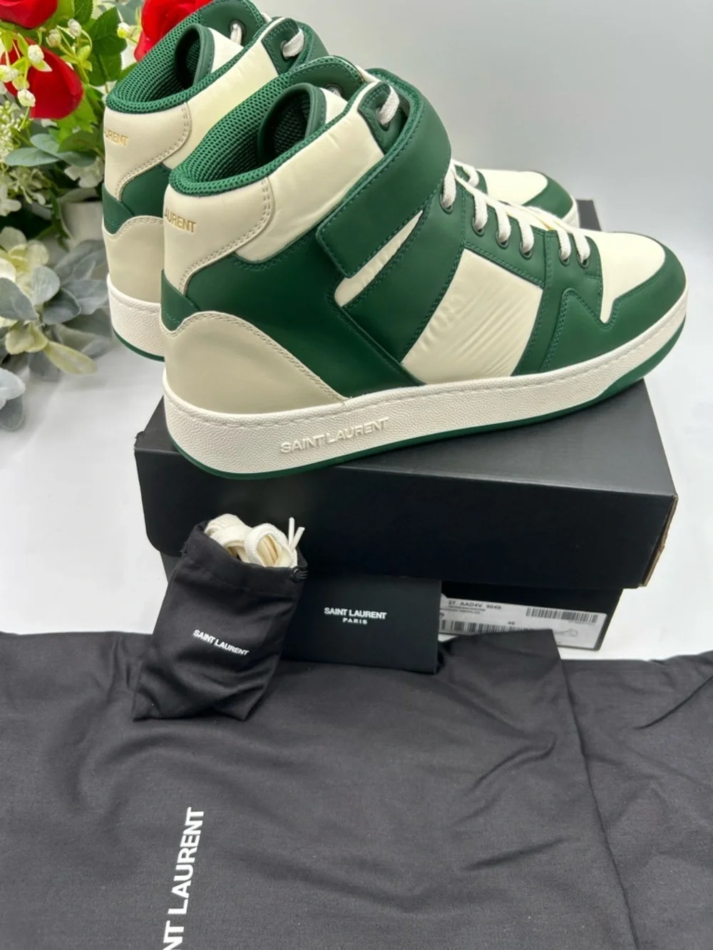 Men's Saint Laurent LAX leather high top sneakers size 46/13 US made in Italy